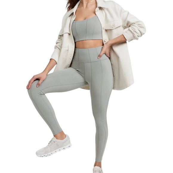 L*Space Womens Size XS Sage Green Chase High Waisted Active Leggings - Picture 1 of 10
